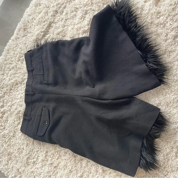 Comme des Garçons Homme Plus Black AW23 Faux-Fur & Tweed Shorts Designer - Picture 10 of 13